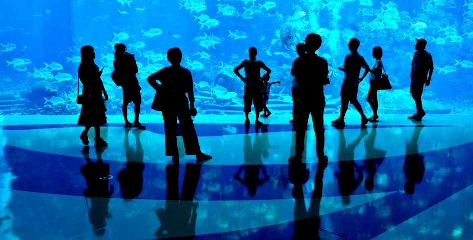 大勢の人がフロアにいる写真